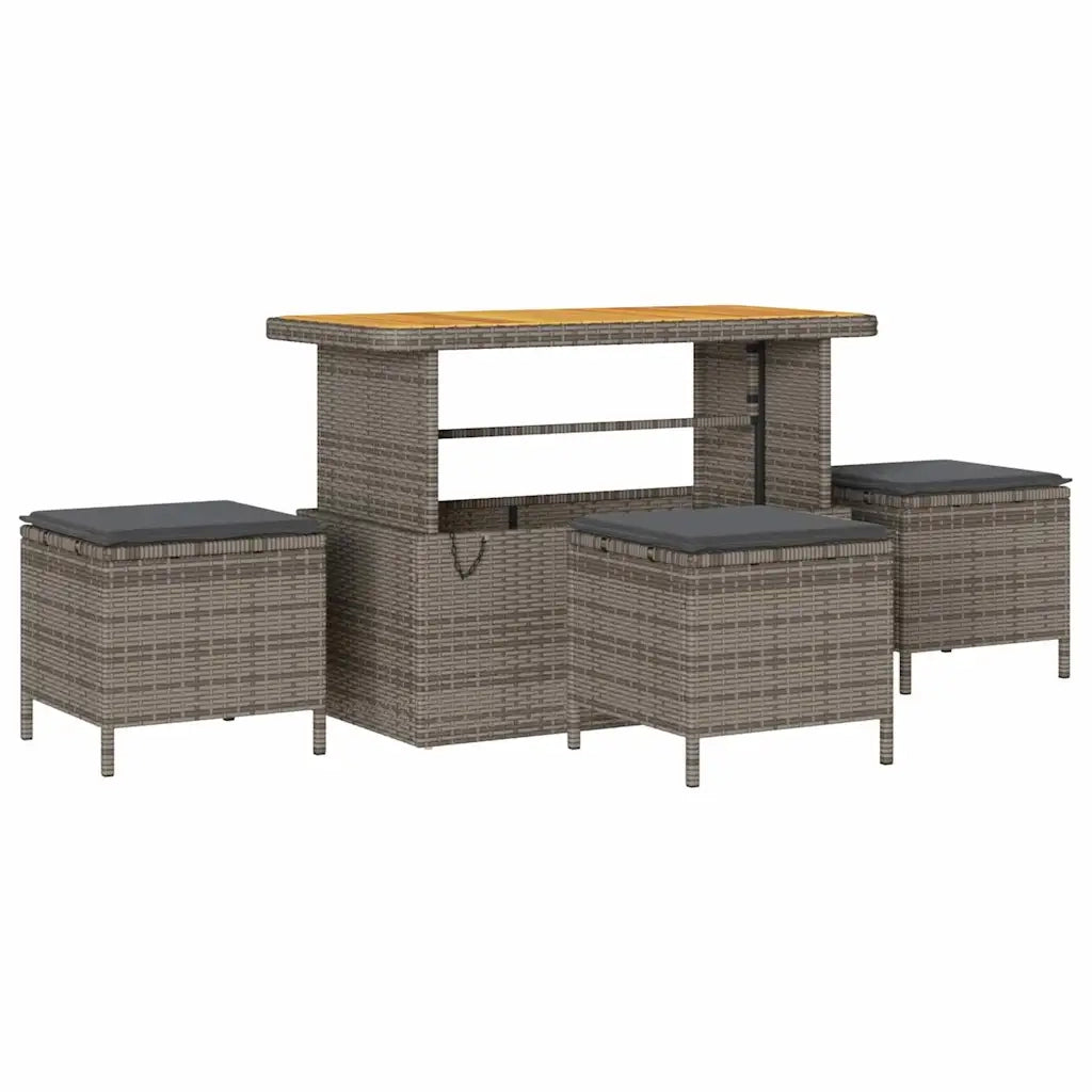 Set Divano da Giardino con cuscino 10 pcs Grigio polyrattan