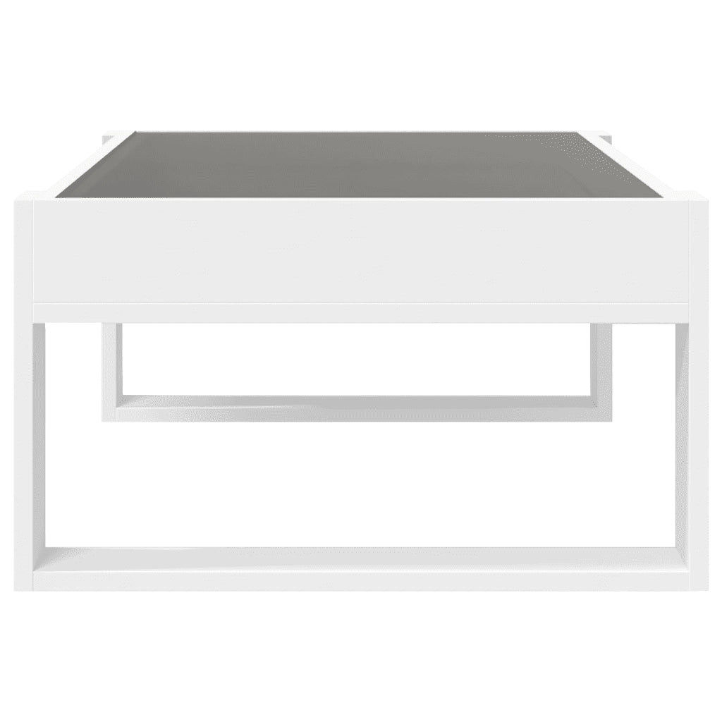 Tavolino da salotto | Tavolino da caff¨¨ | Tavolino da Soggiorno con LED Infinity Bianco 90x53x30 cm