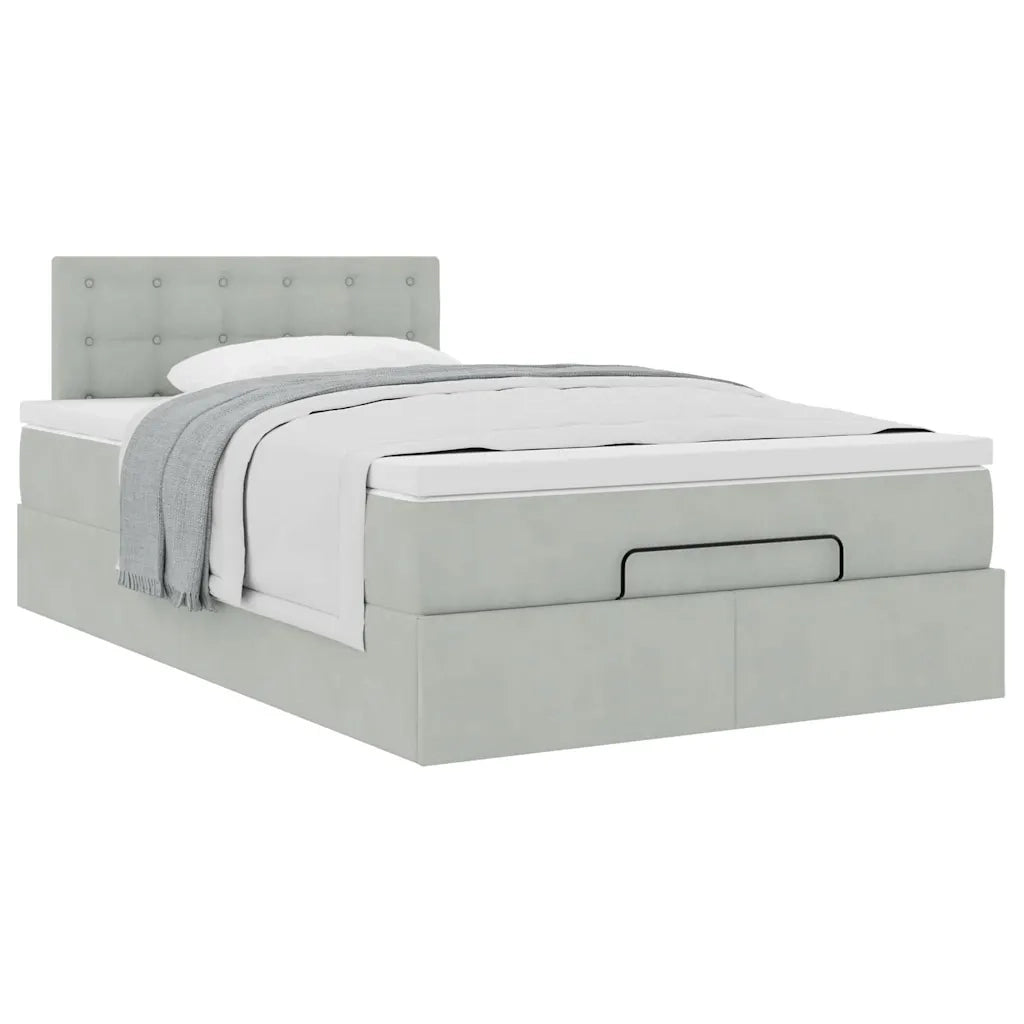 Struttura Letto Pouf con Materasso 120x200 cm Velluto