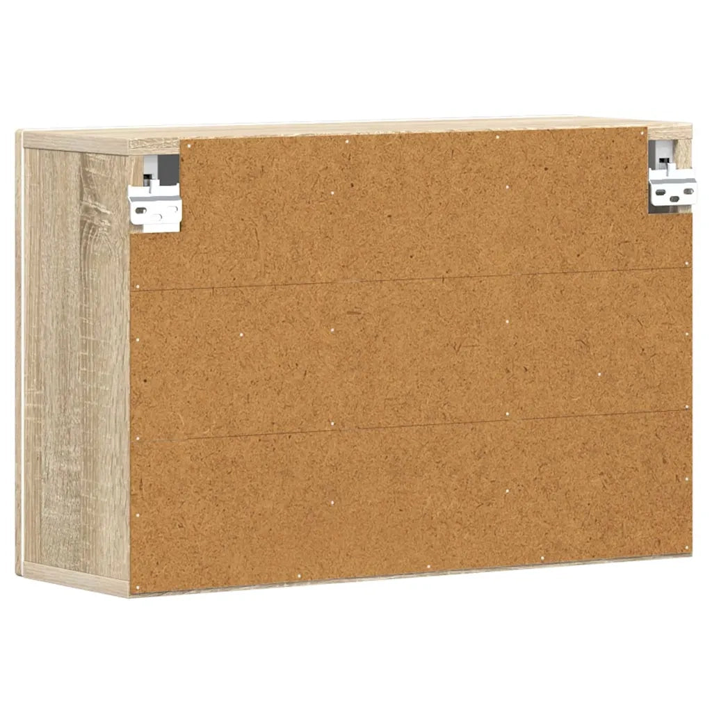 Mobiletto a parete moderno dalle linee pulite contenitore multifunzionale 60 x 20 x 40 cm legno composito rovere Sonoma 02_0054802