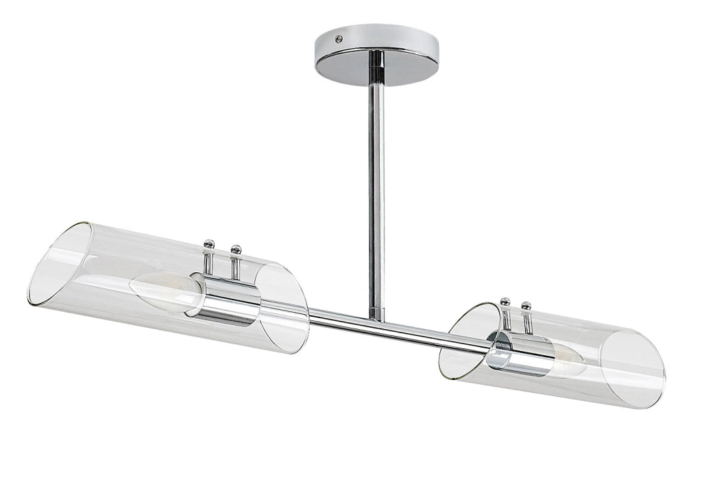 Plafoniera bagno cromata 2 vetro E14 IP44 Rabalux