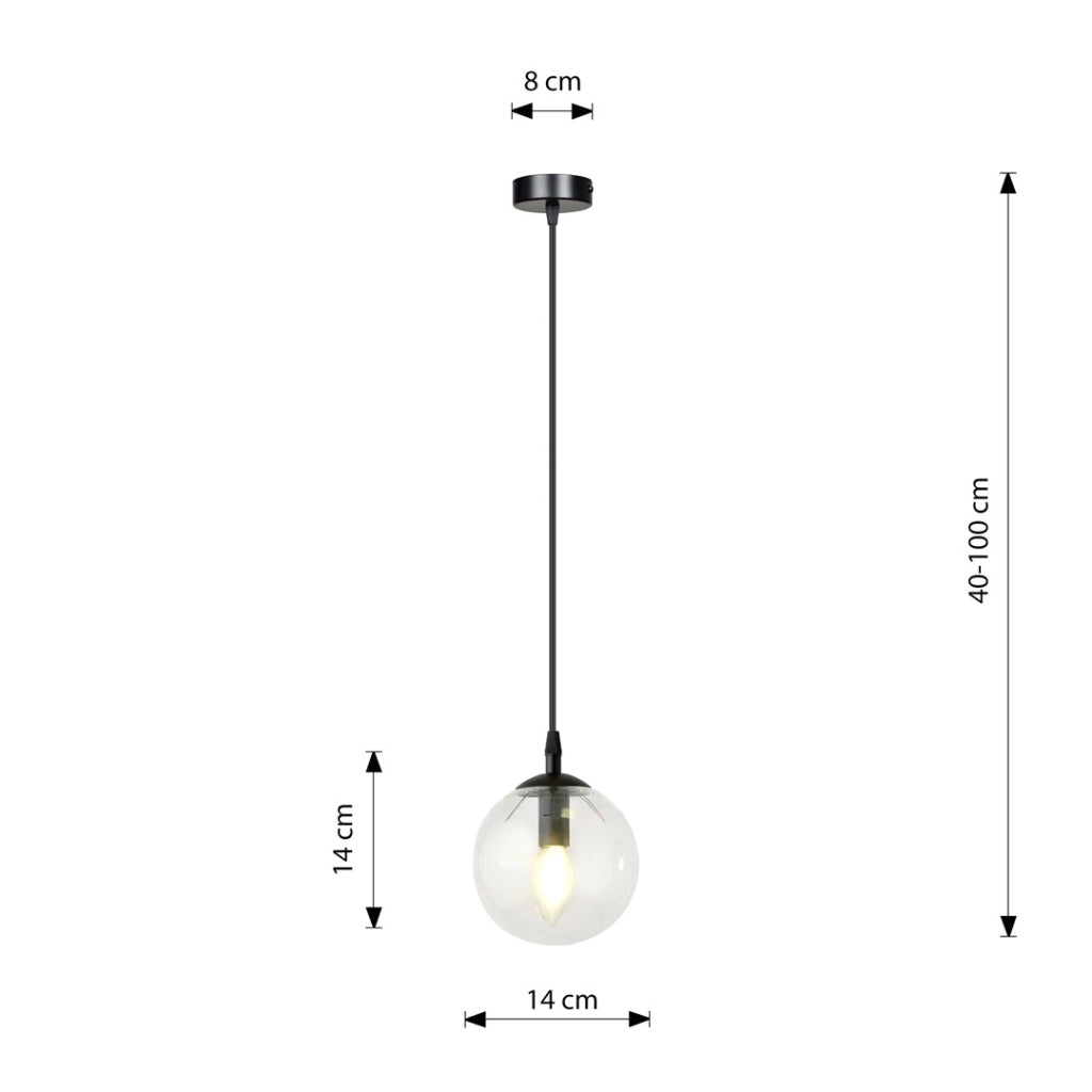 Lampada a sospensione Emibig Cosmo E14 vetro trasparente