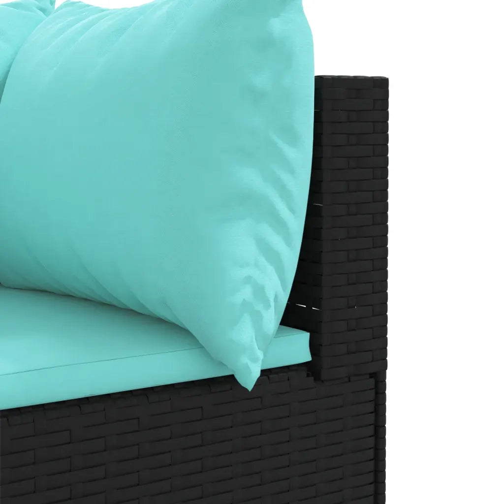 Set Divani da Giardino 11 pz con Cuscini in Polyrattan Nero