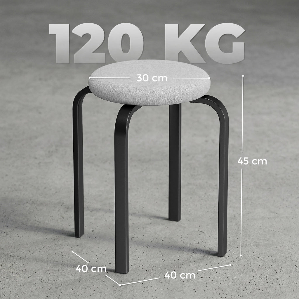 Set di 4 sgabelli tondi imbottiti ¨C zephmum ¨C grigio