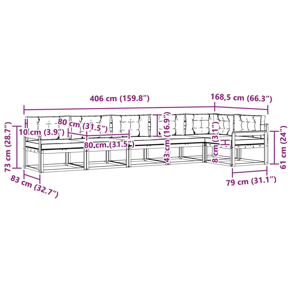 Set di divani da esterno 4 pz Bianco e Crema Poliestere 3386504