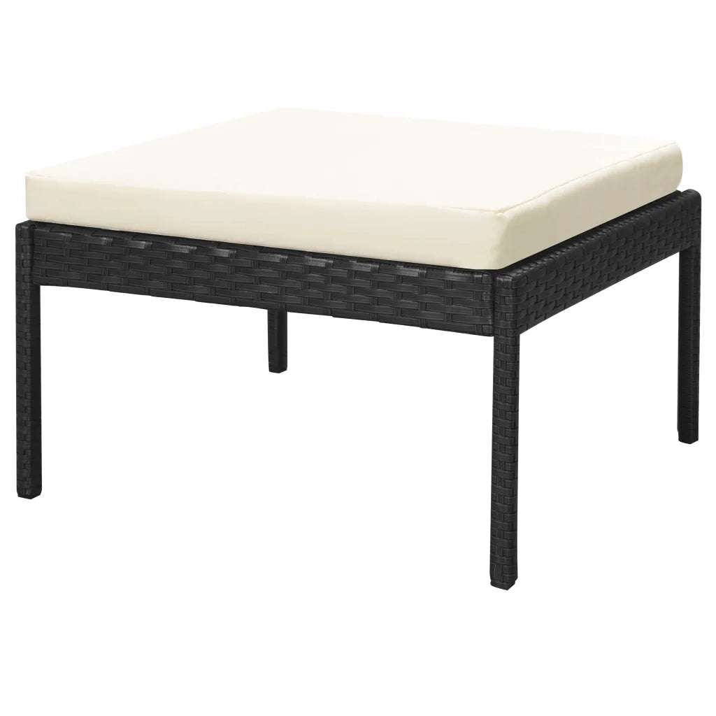 Set Divani da Giardino 6 pz | Set Salotto da Giardino con Cuscini in Polyrattan Nero