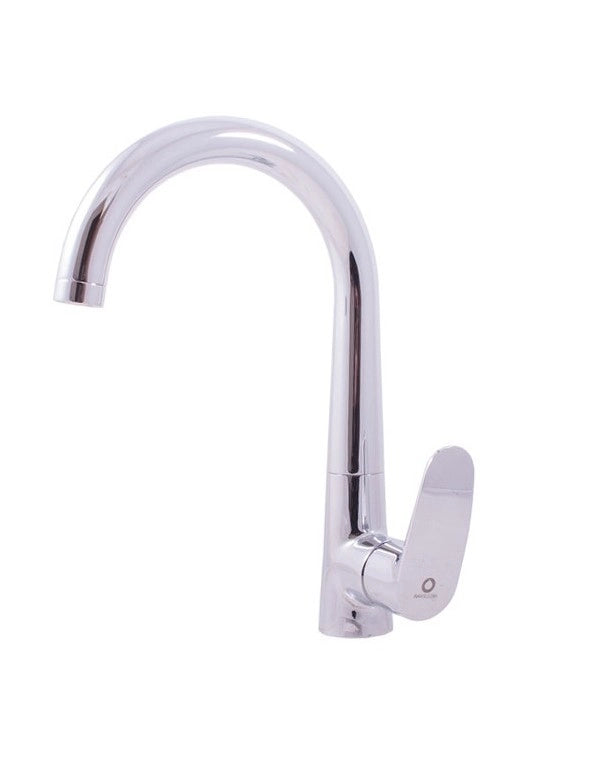 Miscelatore lavello alto girevole AMUR in ottone cromato