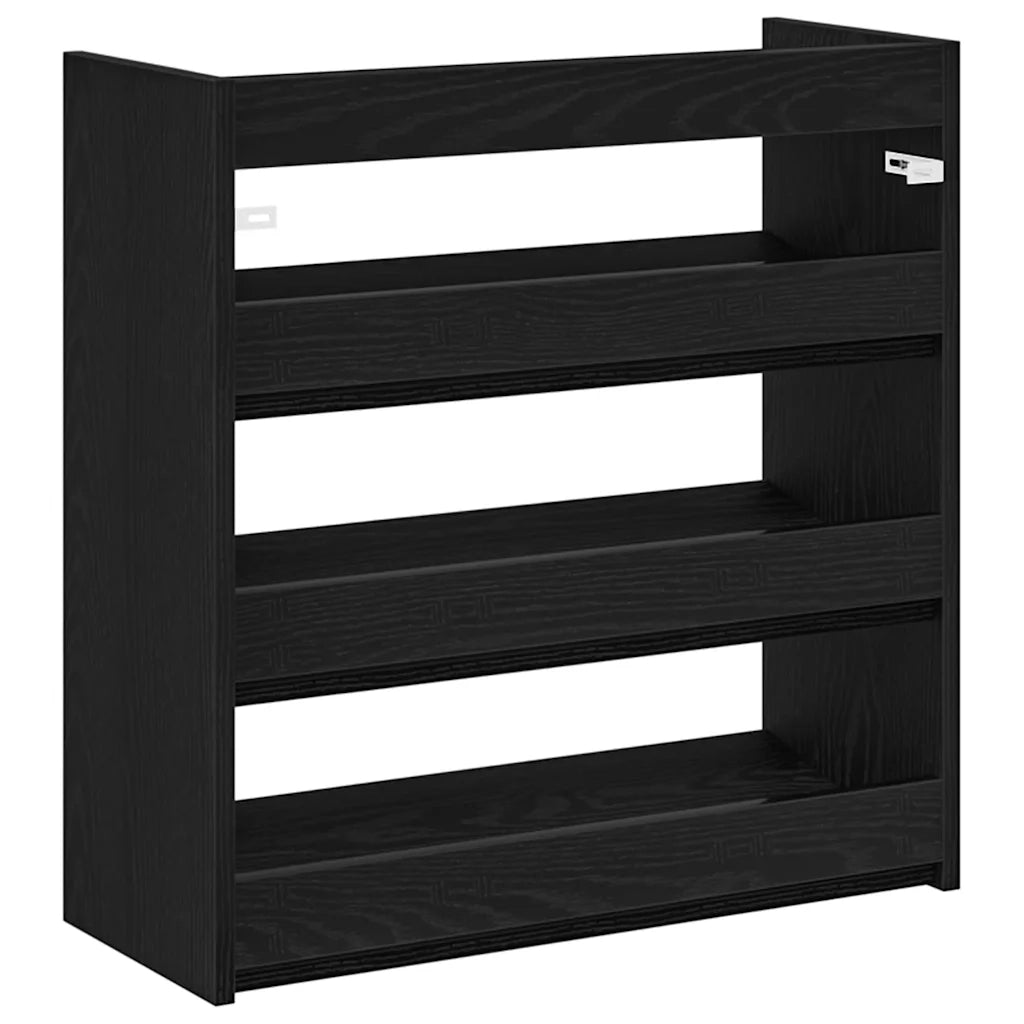 Scarpiera | Mobile per scarpe Nera 60x25x62 cm in Legno Multistrato