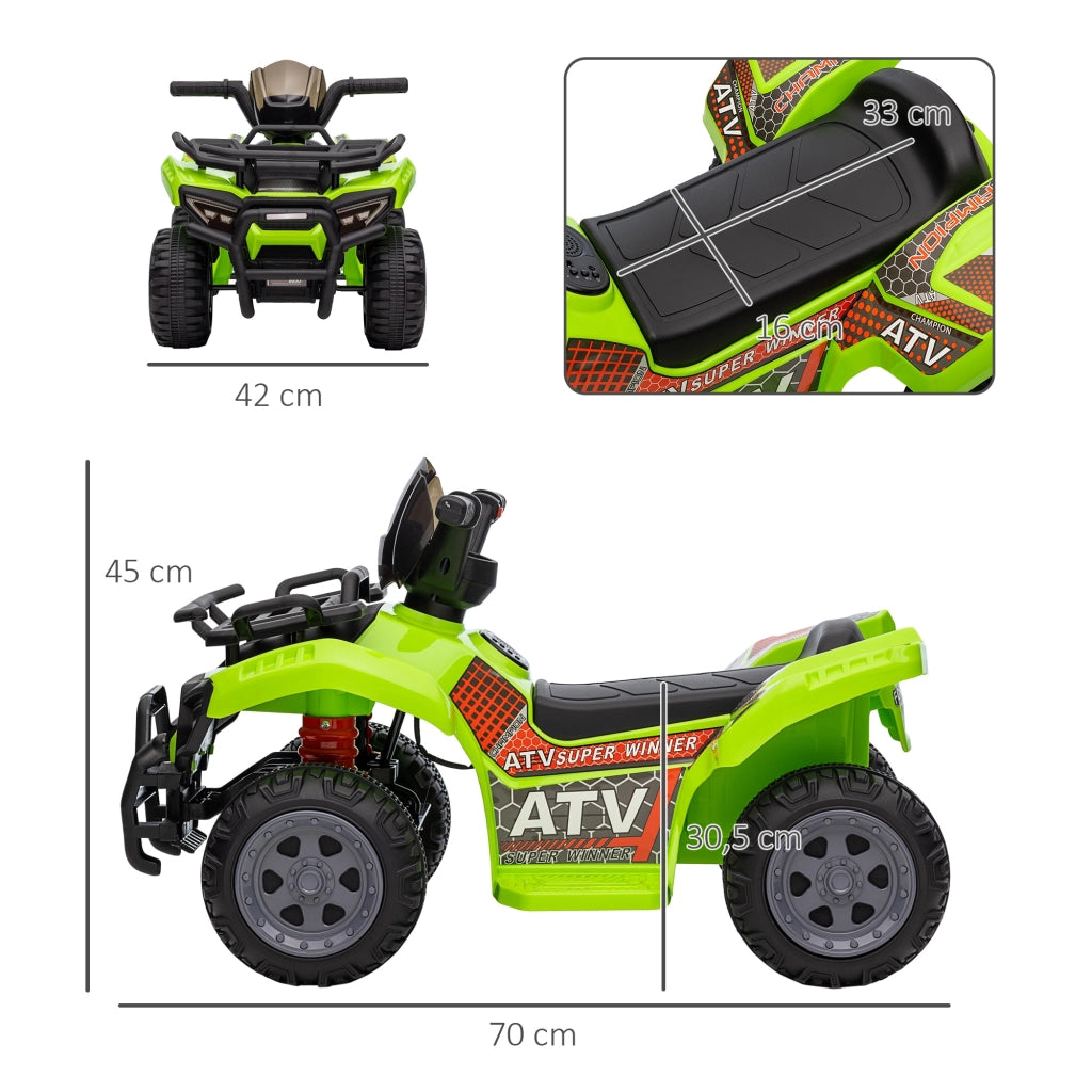 Quad elettrico per bambini ¨C zephmum ¨C verde 18-36 mesi 6V 2km/h