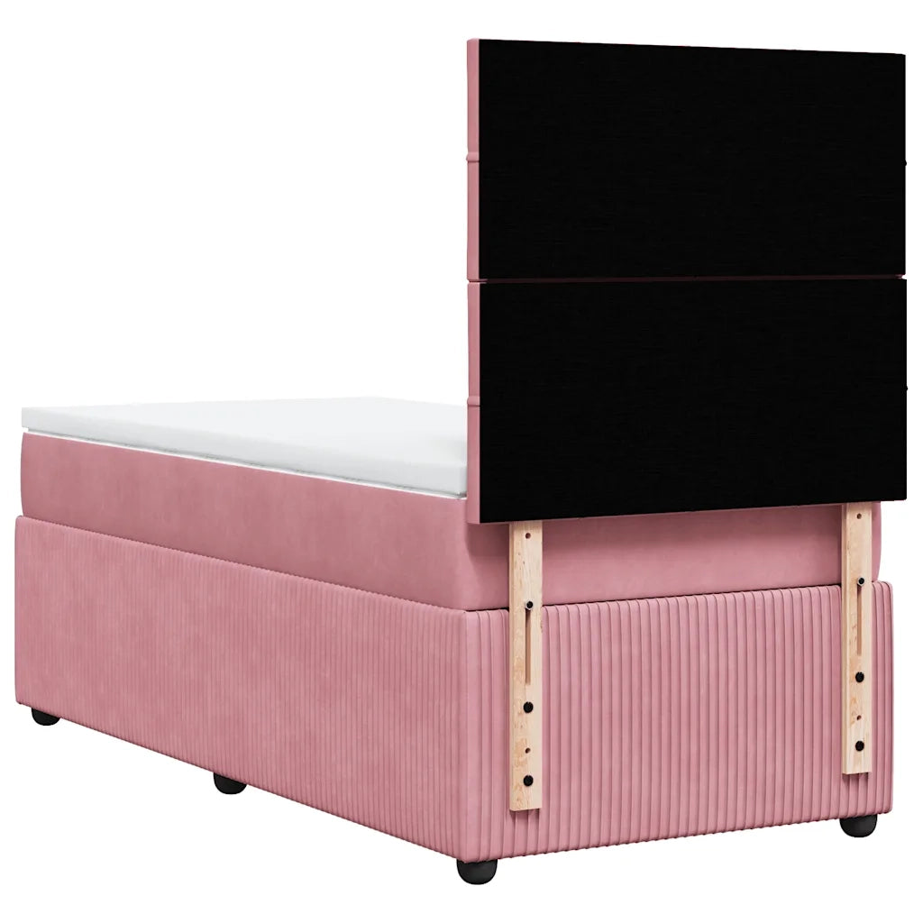 Giroletto a Molle con Materasso Rosa 100x200 cm in Velluto 3292267