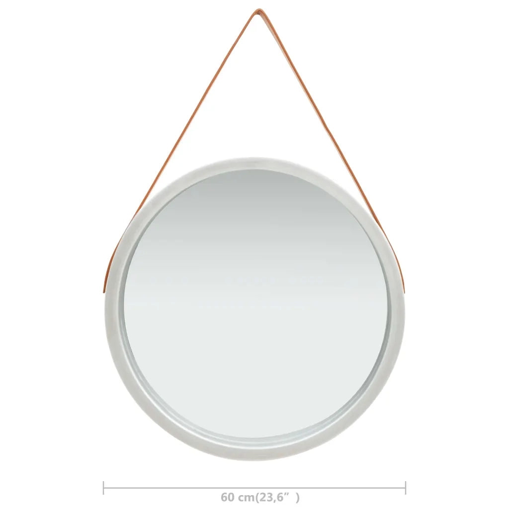 Specchio da Parete | Specchio decorativo con Cinghia 60 cm Argento