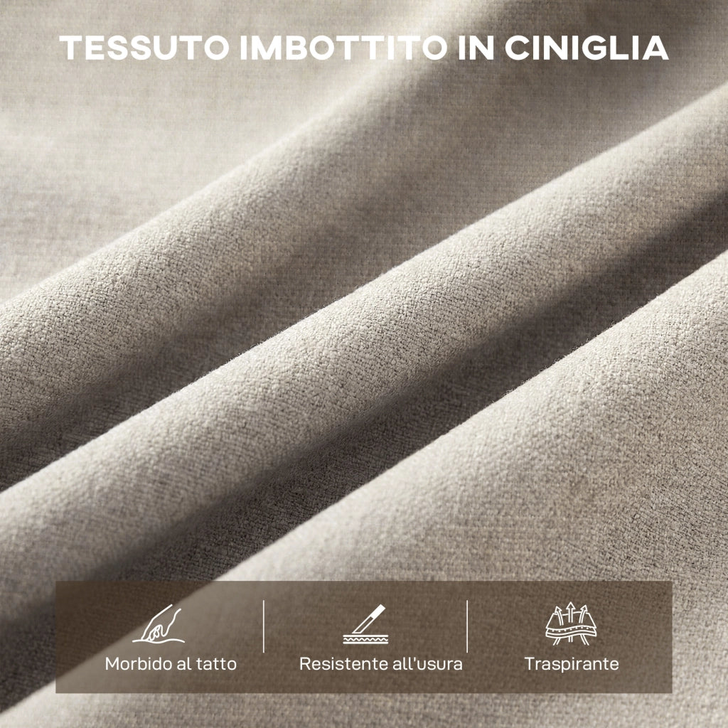 Divano 3 Posti Tessuto Beige ¨C Minimal ¨C 174x75x76 cm
