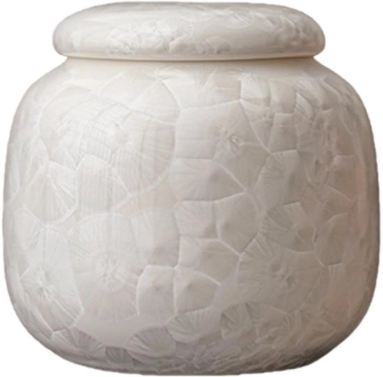 Cassa per animali in ceramica, urna per gatti e cani, con vetrina di cristallo sigillata, contenitore per ceneri e ricordo impermeabile, bara per animali (bianca)