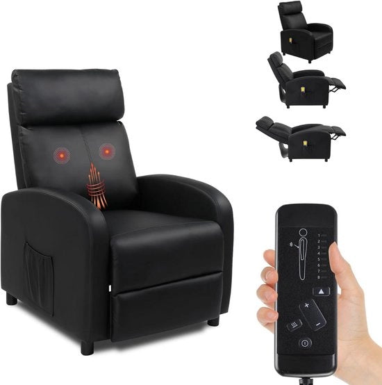 Sedia per massaggi Shiatsu - Cuscino per massaggi - Apparecchio di massaggio - Nero