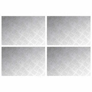 Gradini per Scale 4 pz | Tappetini per scale autoadesivi Argento 60 x 40 cm Alluminio