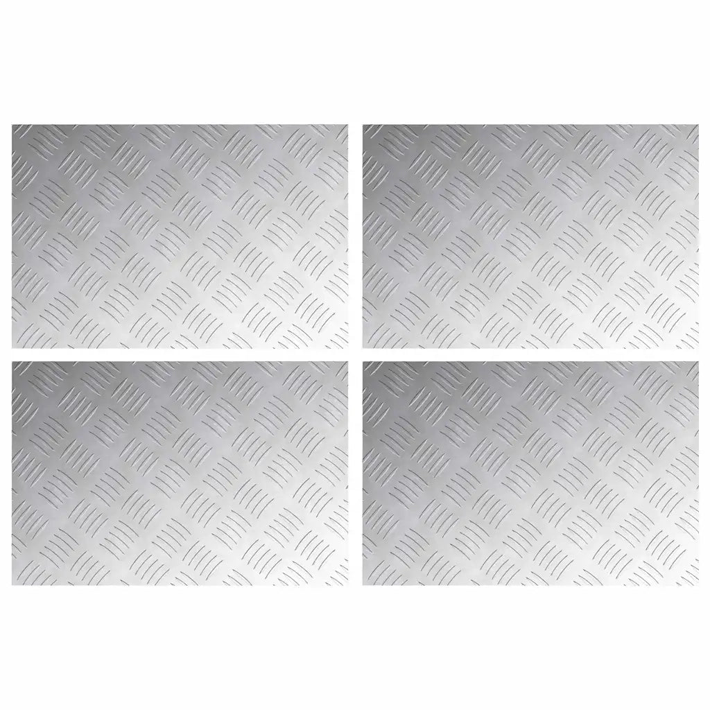 Gradini per Scale 4 pz | Tappetini per scale autoadesivi Argento 60 x 40 cm Alluminio