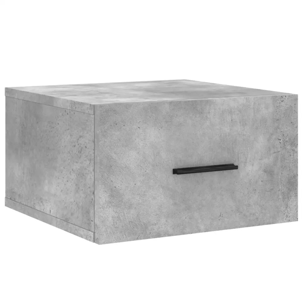 Set di 2 Comodini | Armadio da Notte | Mobiletto da notte a Muro Grigio Cemento 35x35x20 cm