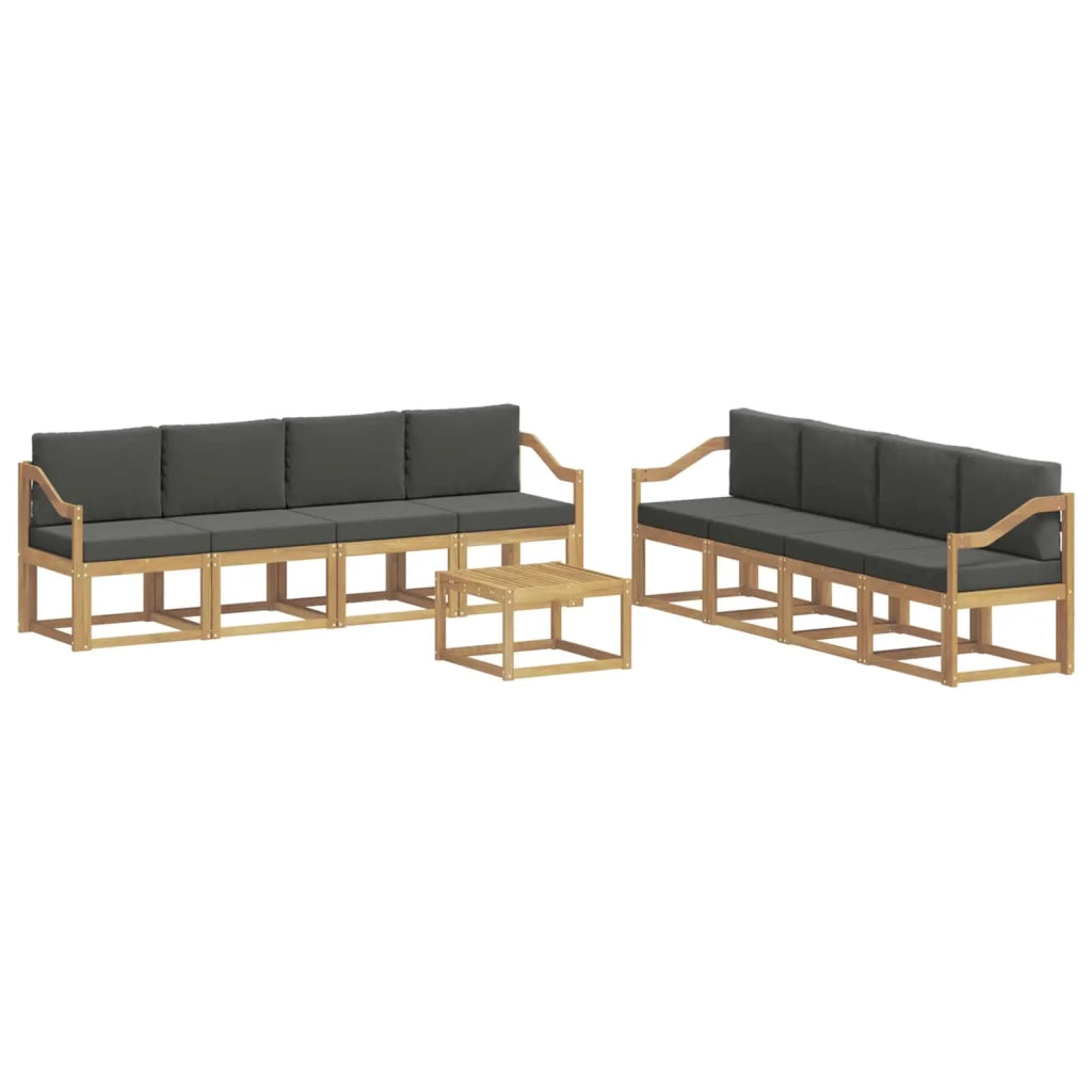 Set di divani da esterno 9 pz Bianco e Antracite 3387436