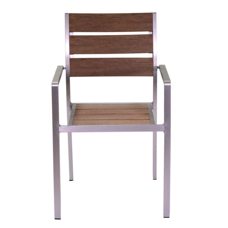 Poltrona alluminio polywood seattle marrone cm 54x58h88