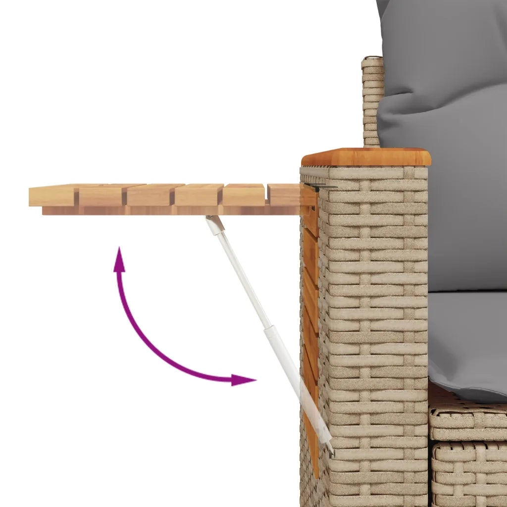 Set Divano da Giardino 10 pz con Cuscini Beige in Polyrattan 3227123