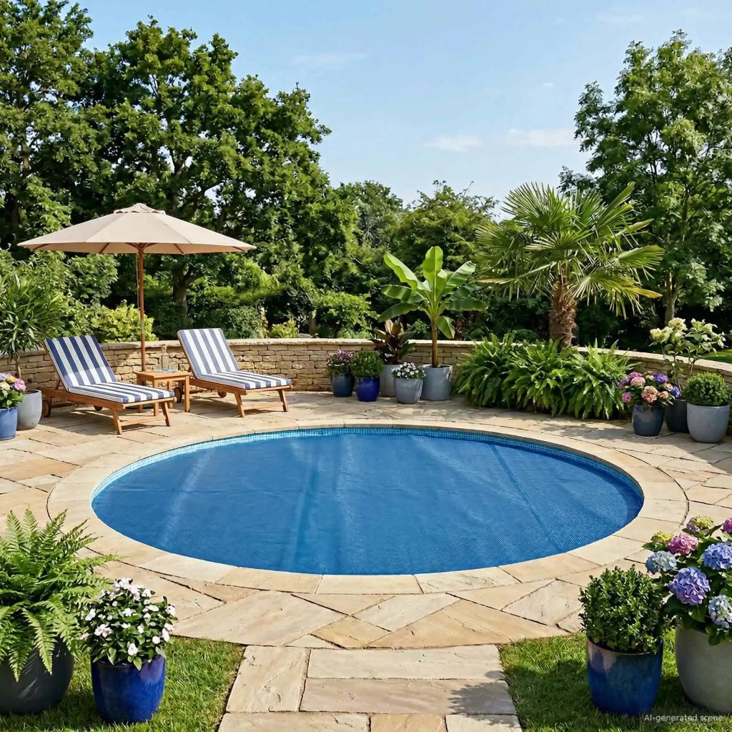 Copertura per piscina extra pesante Blu 600 cm PE 42034632