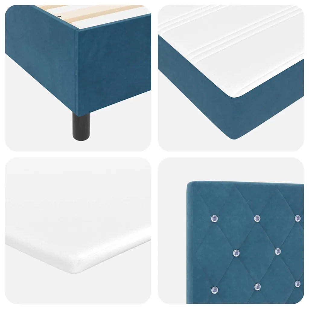 Letto a molle con materasso Blu 100 x 200 cm Velluto 3341946