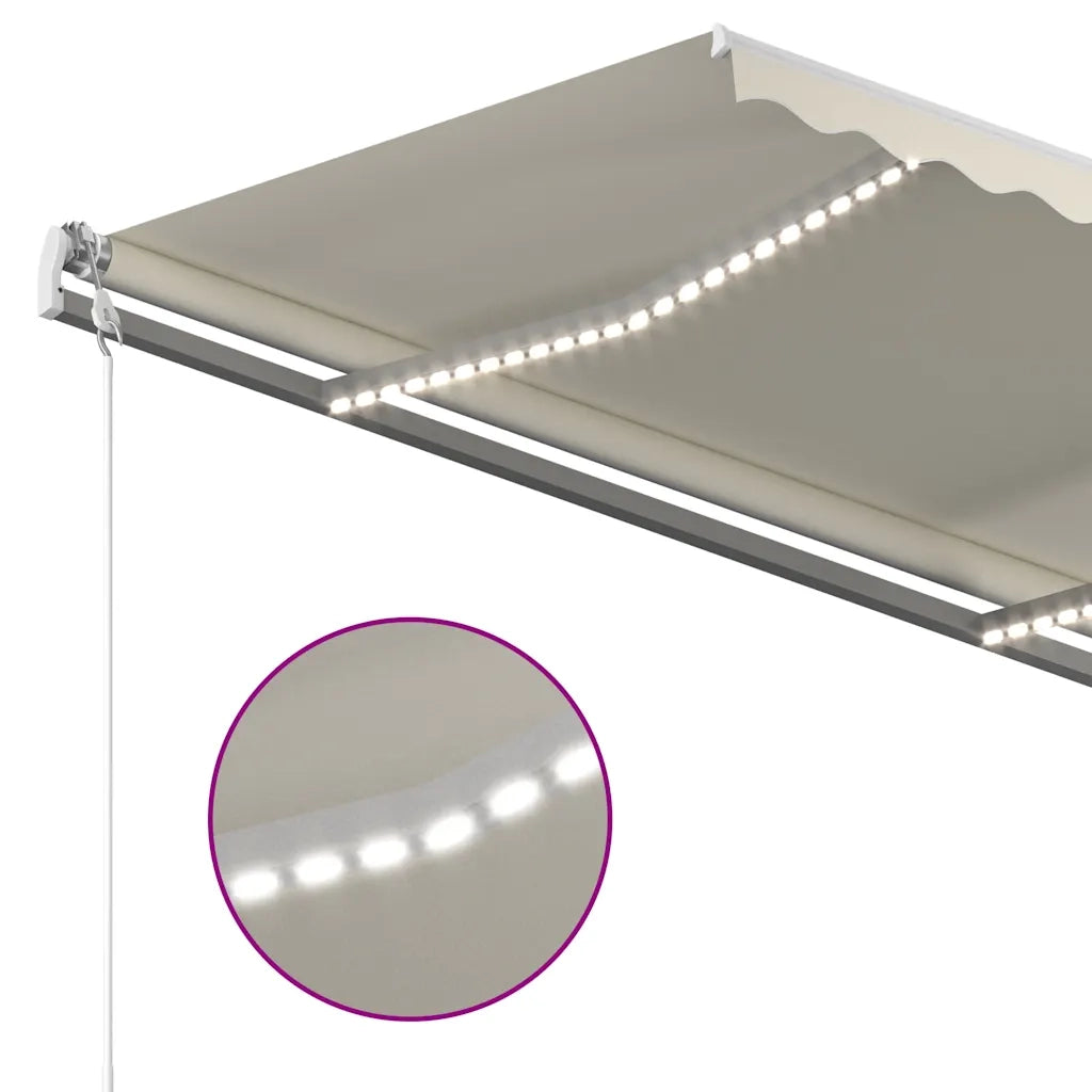 Tenda Automatica con Sensore Vento e LED 300x250 cm Crema 3068872