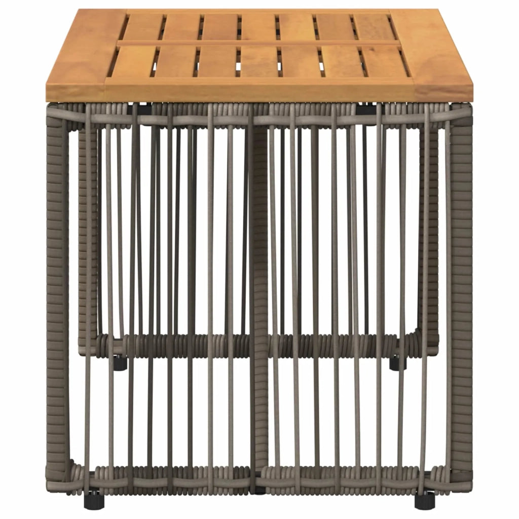Tavolo da Esterno Grigio e Marrone 80 x 40 x 40 cm polyrattan 42025165