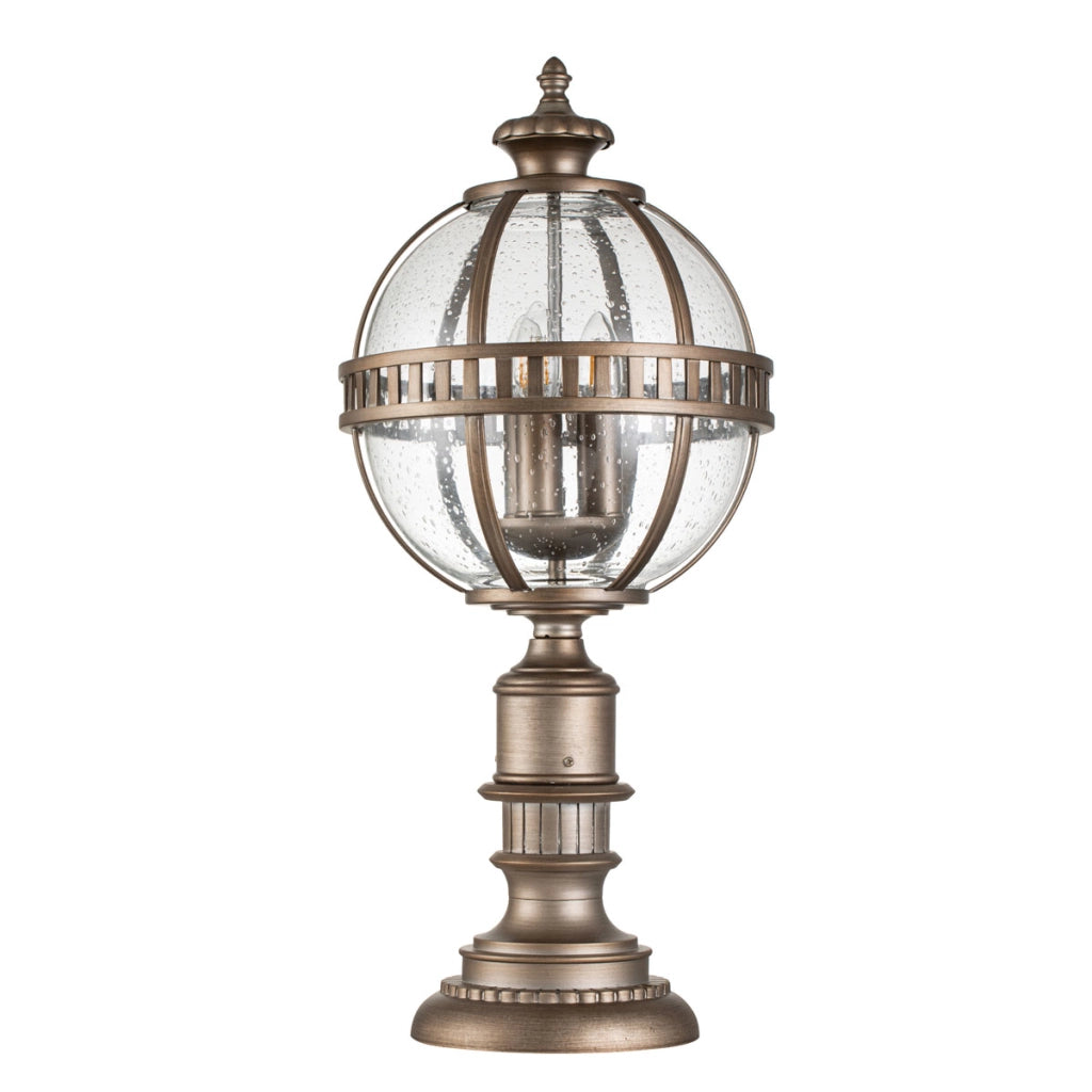 Lampada da esterno a colonna Halleron bronzo E14 IP44