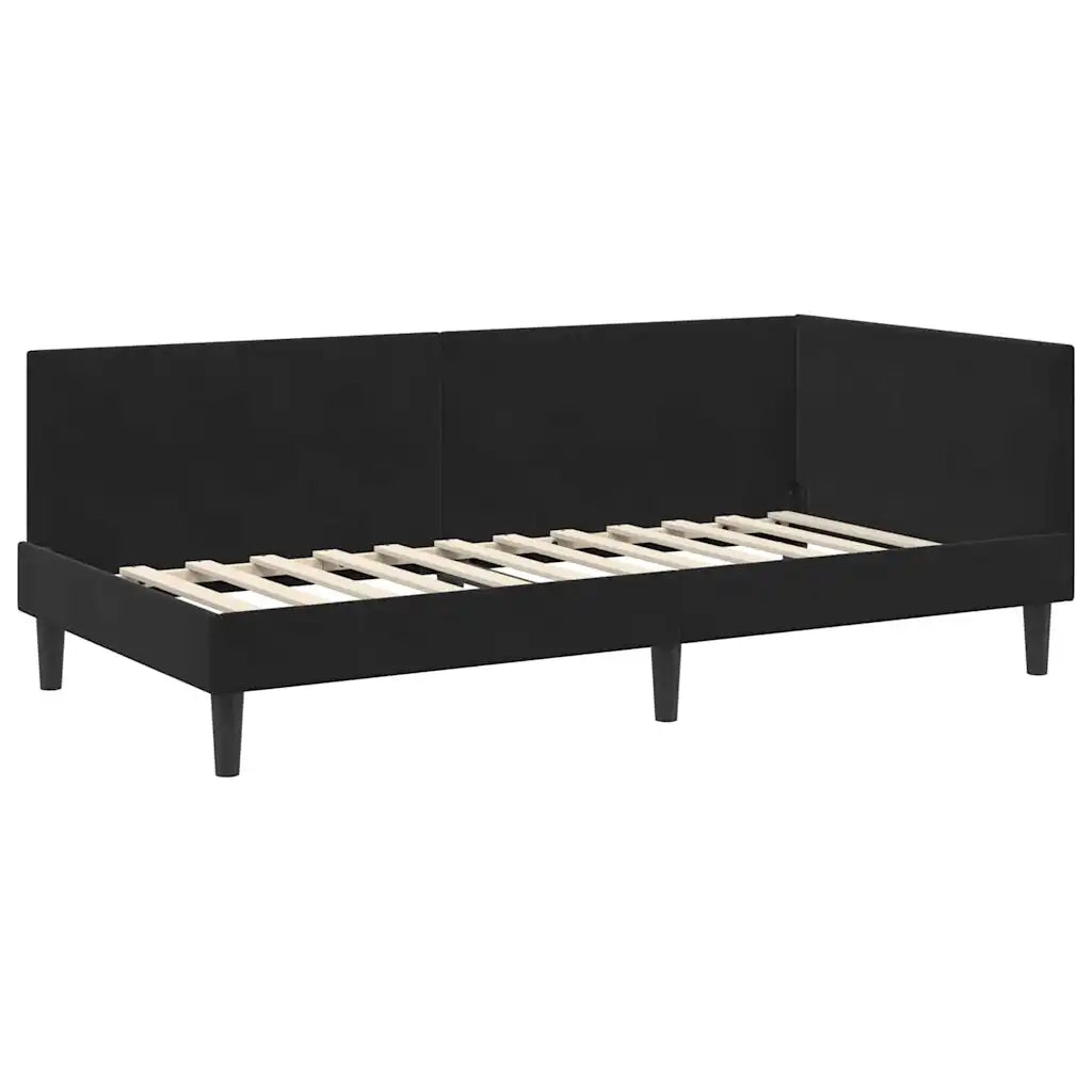 Cornice del letto ad angolo Nero 100 cm x 200 cm Velluto 42016241