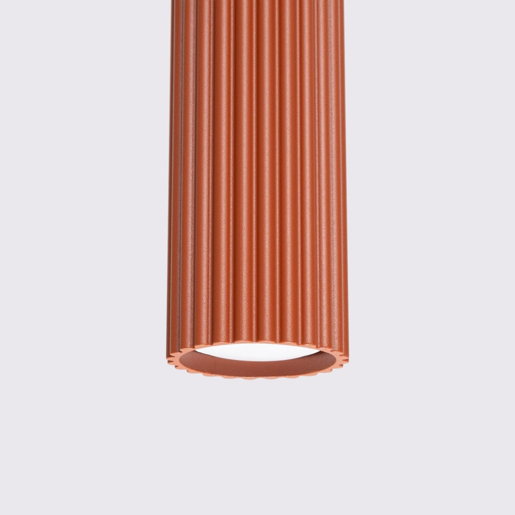 Lampada a sospensione KARBON 3L rosso ocra