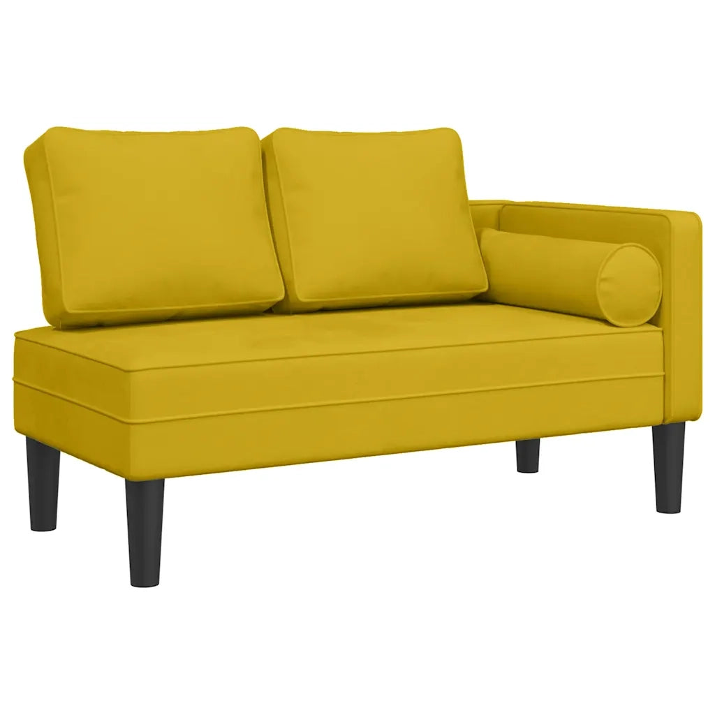 Chaise Longue con Cuscini Giallo in Velluto CFW7110423