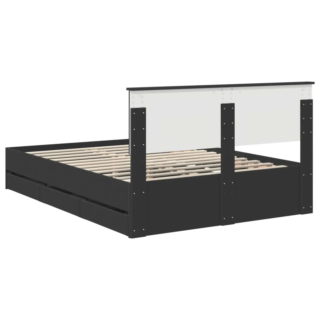 Struttura del letto Nero 140 x 200 cm Legno Ingegnerizzato 3410701