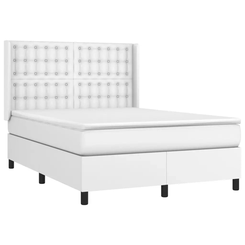 Giroletto Molle con Materasso e LED Bianco 140x190cm Similpelle 3139380