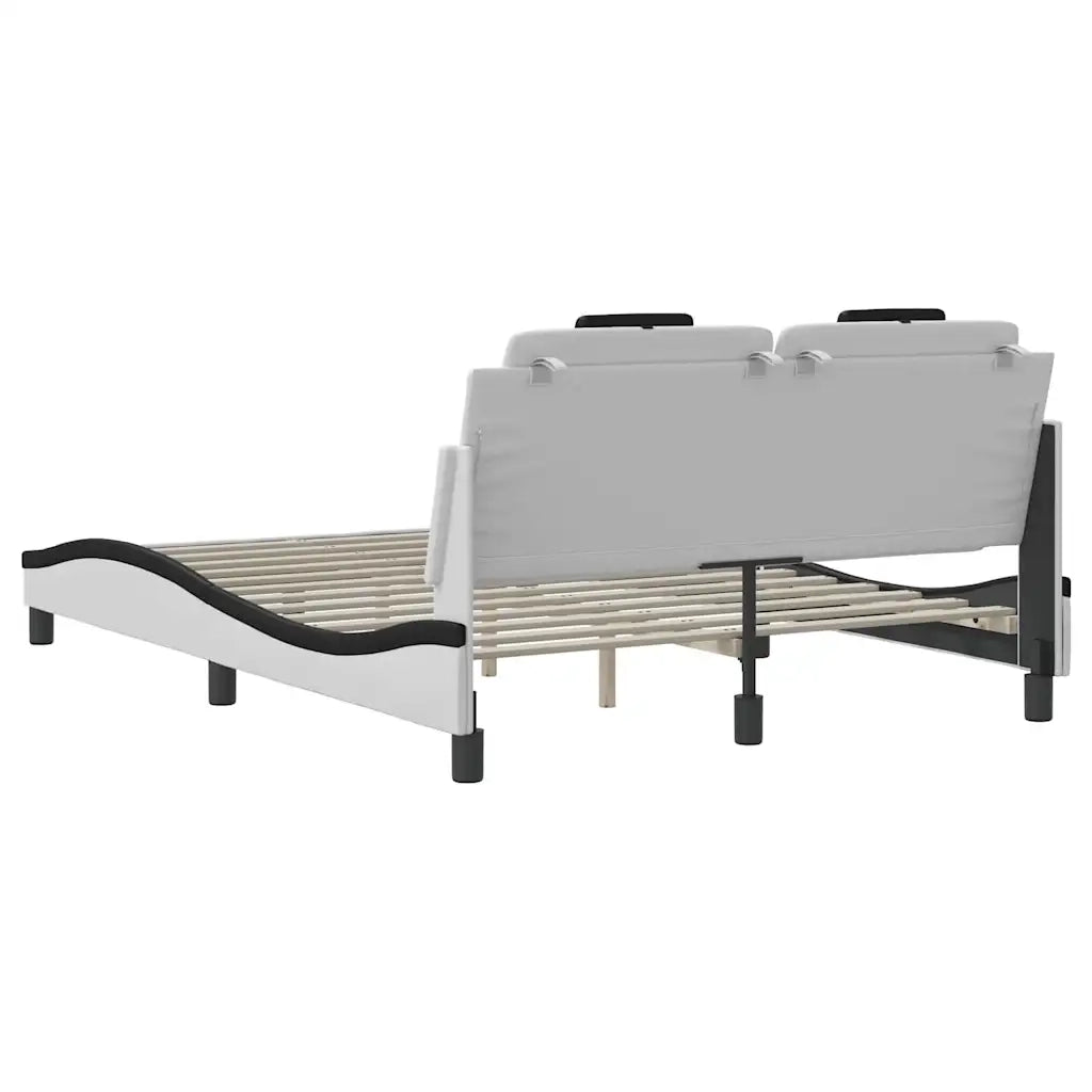 Giroletto Viana senza Materasso Nero e Bianco 120x200 cm in Similpelle 3208088