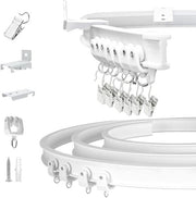 Sistema di supporto per tende, flessibile e pieghevole, per installazione a soffitto o parete, resistente al carico, adatto come supporto per tende in una nicchia, in un camper, come divisorio di spazio, lunghezza: 5 m
