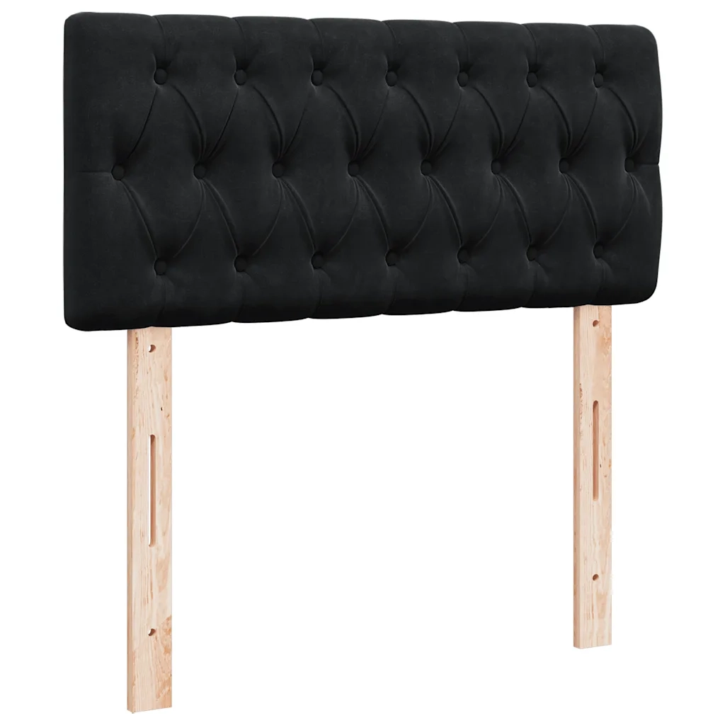 Giroletto a Molle con Materasso-Struttura Letto Nero 80x200 cm in Velluto 749831