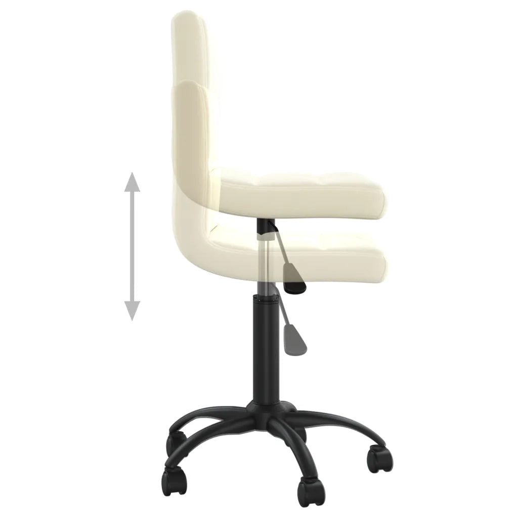 Sedia da Pranzo Girevole Crema in Velluto 3087595