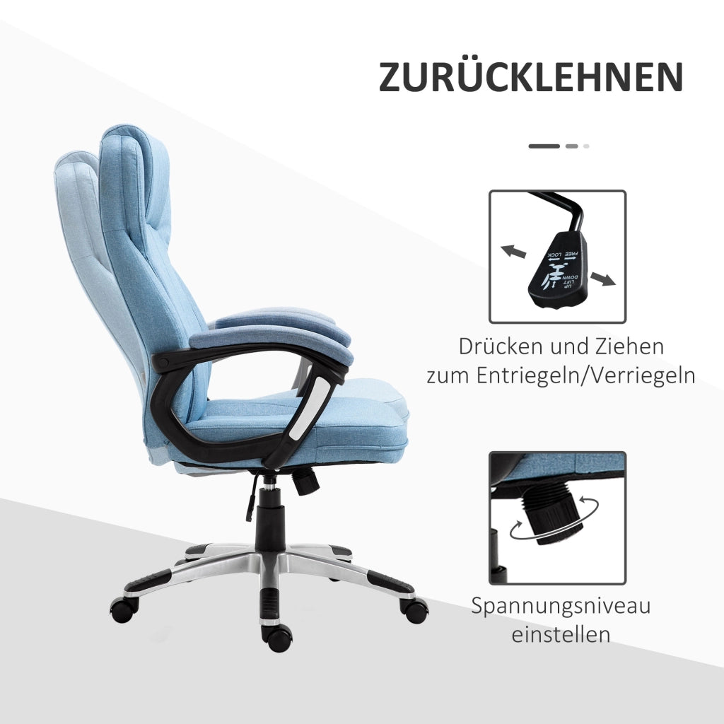 Sedia da Ufficio Girevole Regolabile in Altezza ¨C Minimal ¨C Blu Chiaro Tela 66x75x110-120 cm