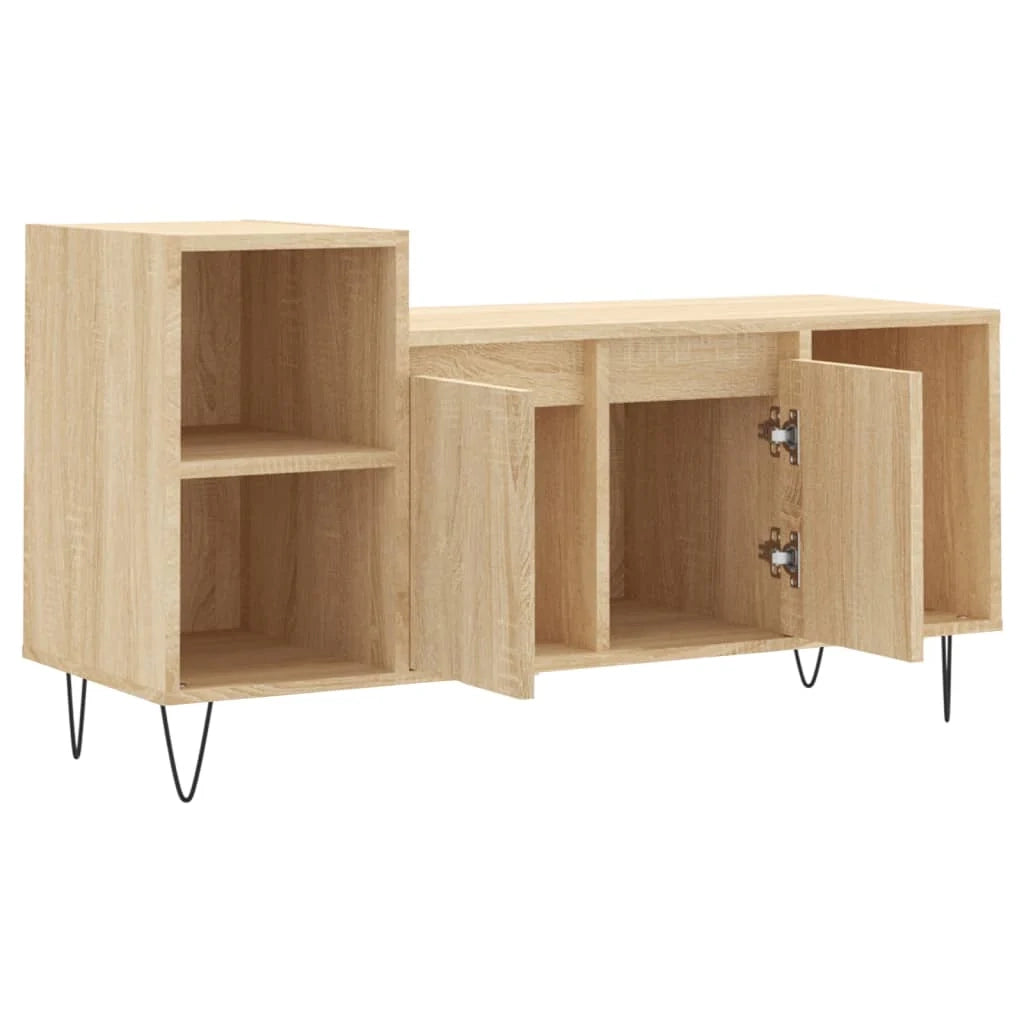 Mobile TV multimediale mensola TV credenza TV sala da pranzo soggiorno camera da letto rovere Sonoma 100 x 35 x 55 cm legno ingegnerizzato marrone 02_0027426