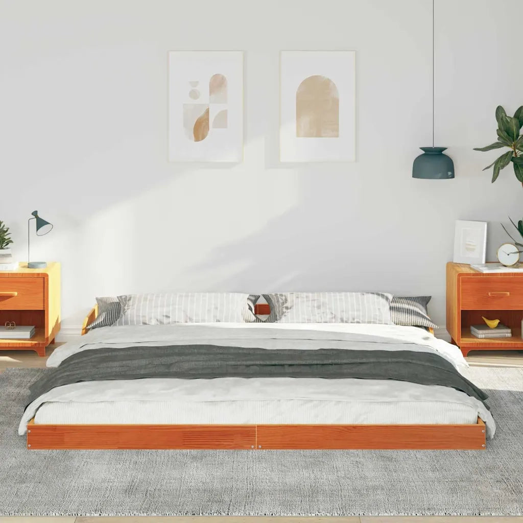 Struttura del letto Marrone cerato 200 x 220 cm Pino massello 873384