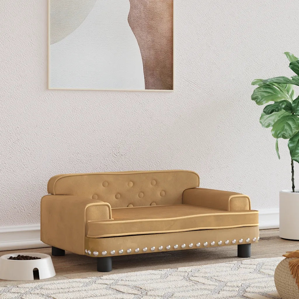 Lettino per Cani Marrone 70x45x30 cm in Velluto 171887