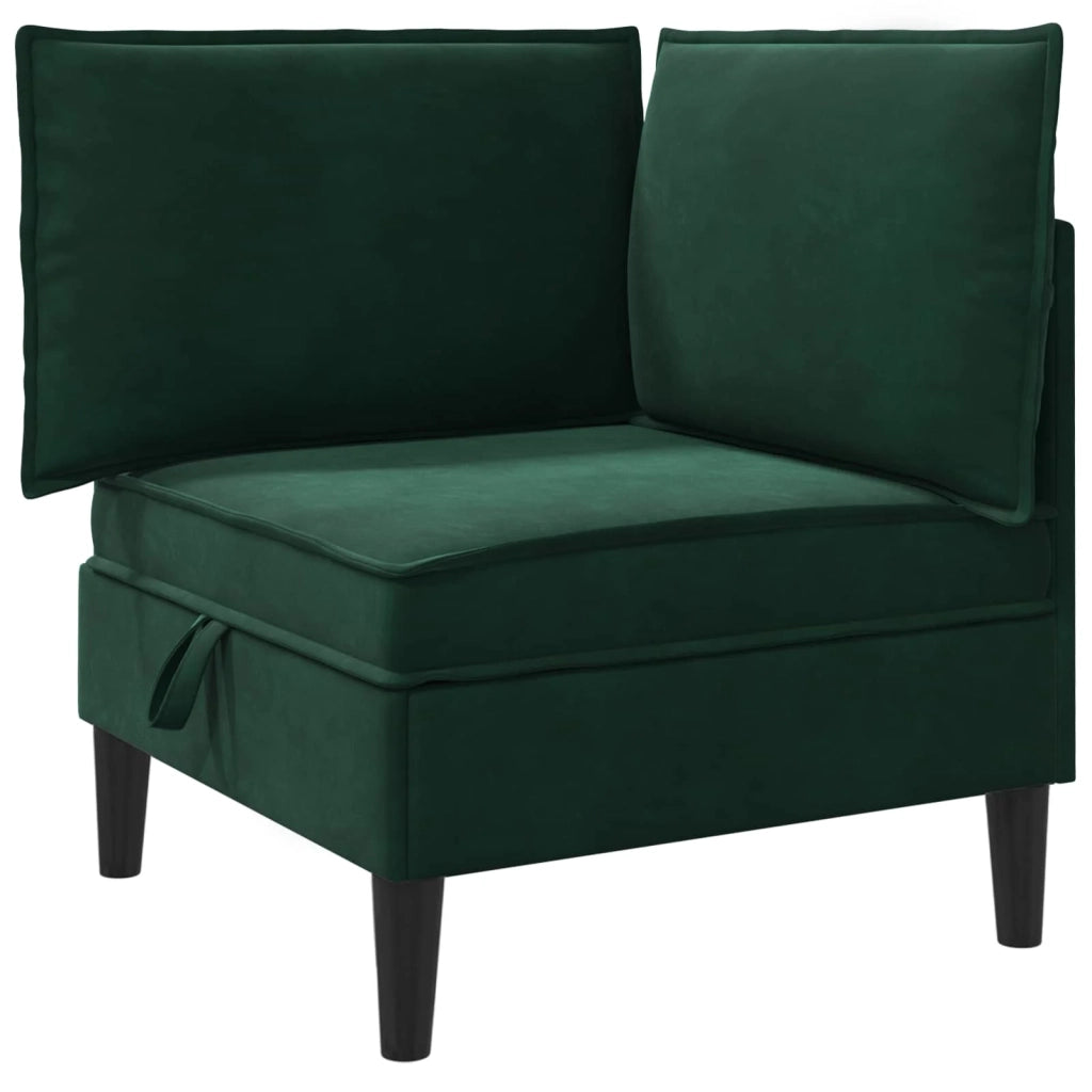 Divano con Stoccaggio Verde Scuro Velluto 42027079