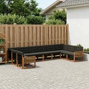Set di divani da esterno con cuscino 10 pcs Naturale e Nero 3381716