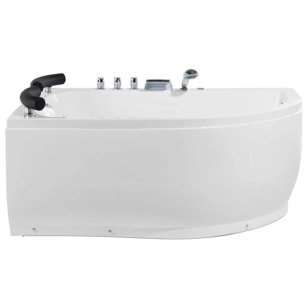 Vasca Idromassaggio Acrilico Bianco Luci LED Angolare versione destra 158 x 113 cm