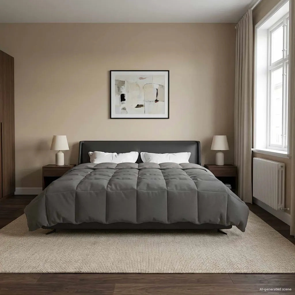 Duvet Invernale Grigio chiaro 240 x 260 cm Microfibra 42026096