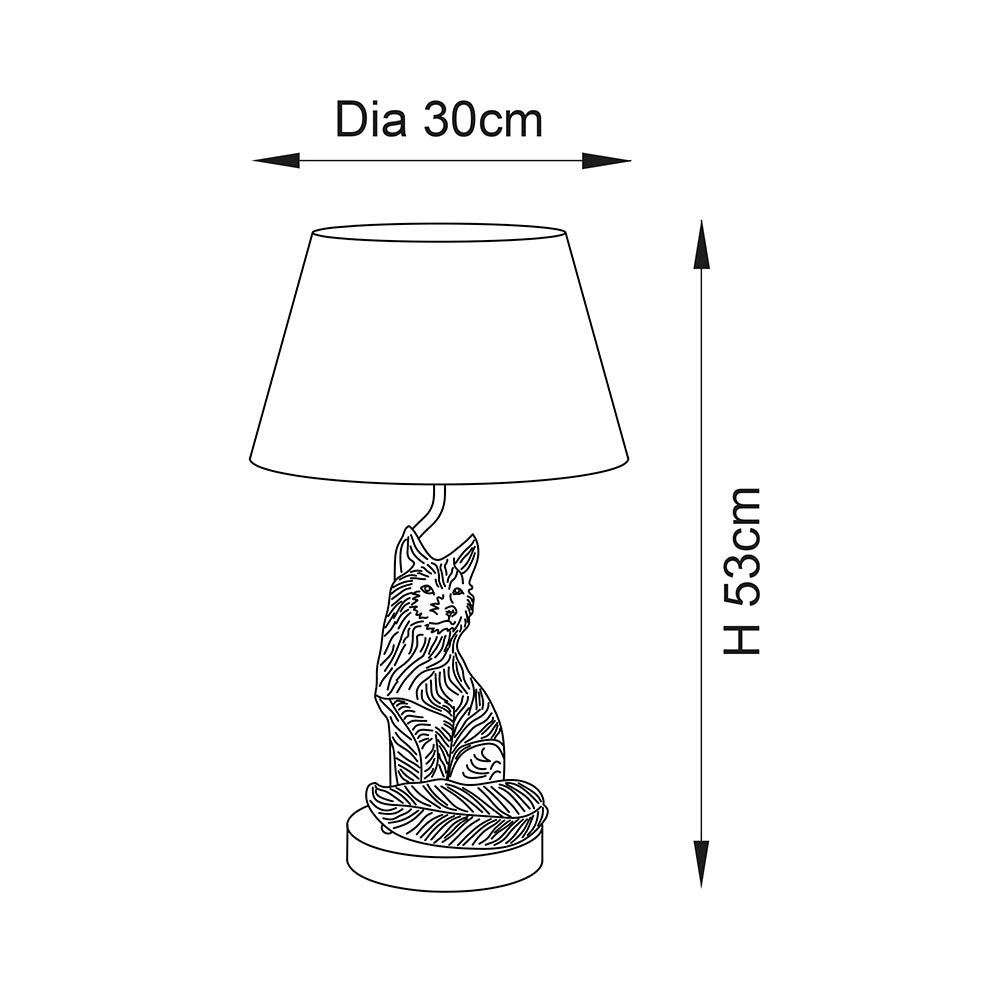 Lampada da tavolo volpe oro vintage con paralume nero Endon