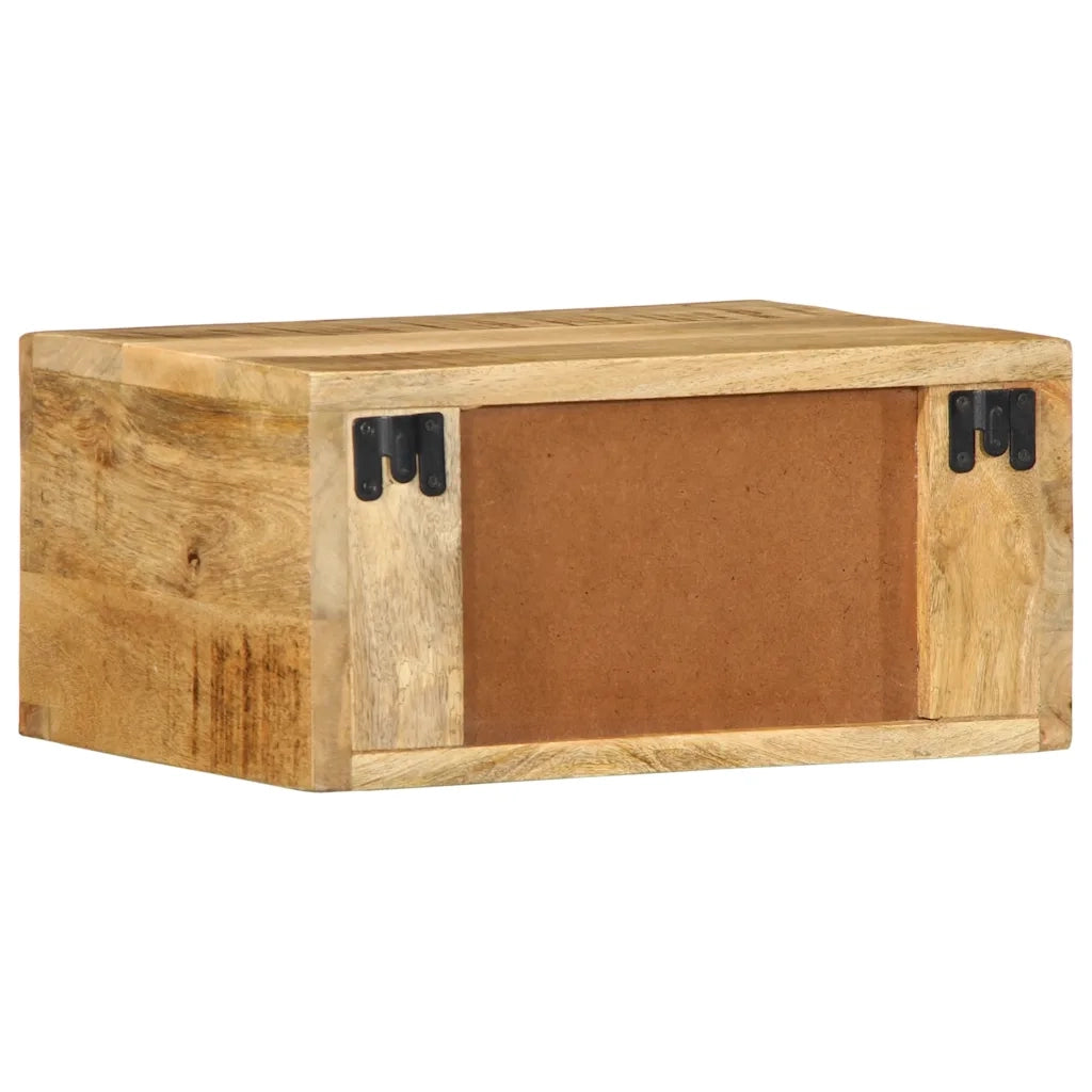 Comodini da Parete 2pz in Legno Grezzo Massello di Mango 4017455