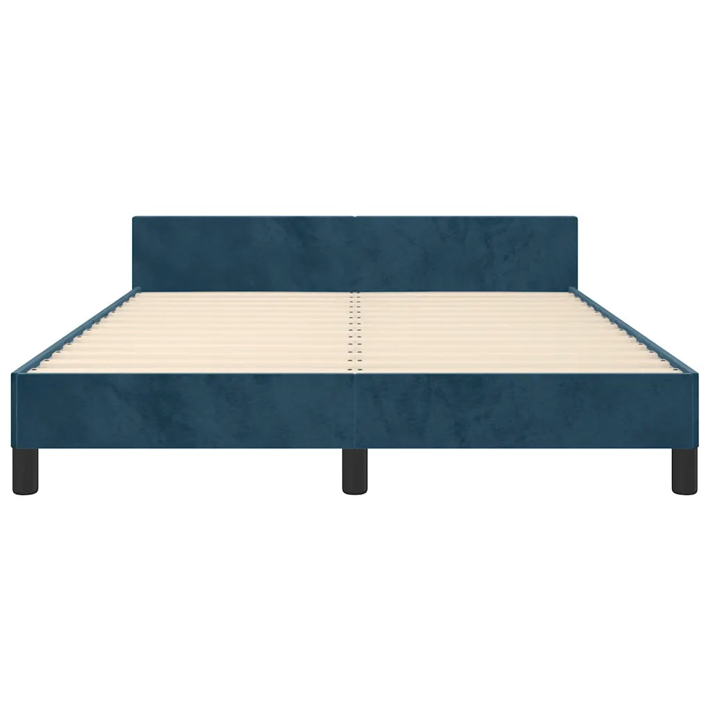 Giroletto senza Materasso Blu Scuro 140x200 cm Velluto