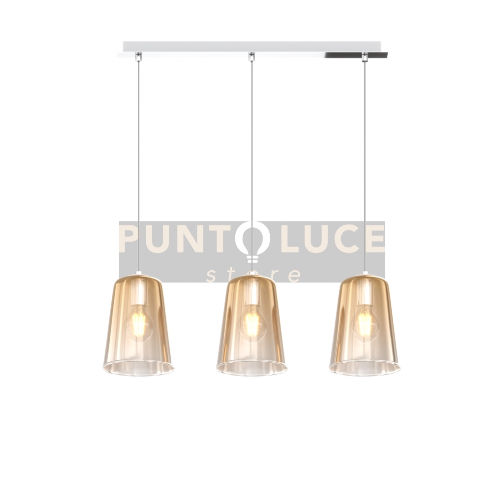SOSPENSIONE CROMO RETTANGOLARE 3 LUCI AMBRA 1164CR-S3 R-AM